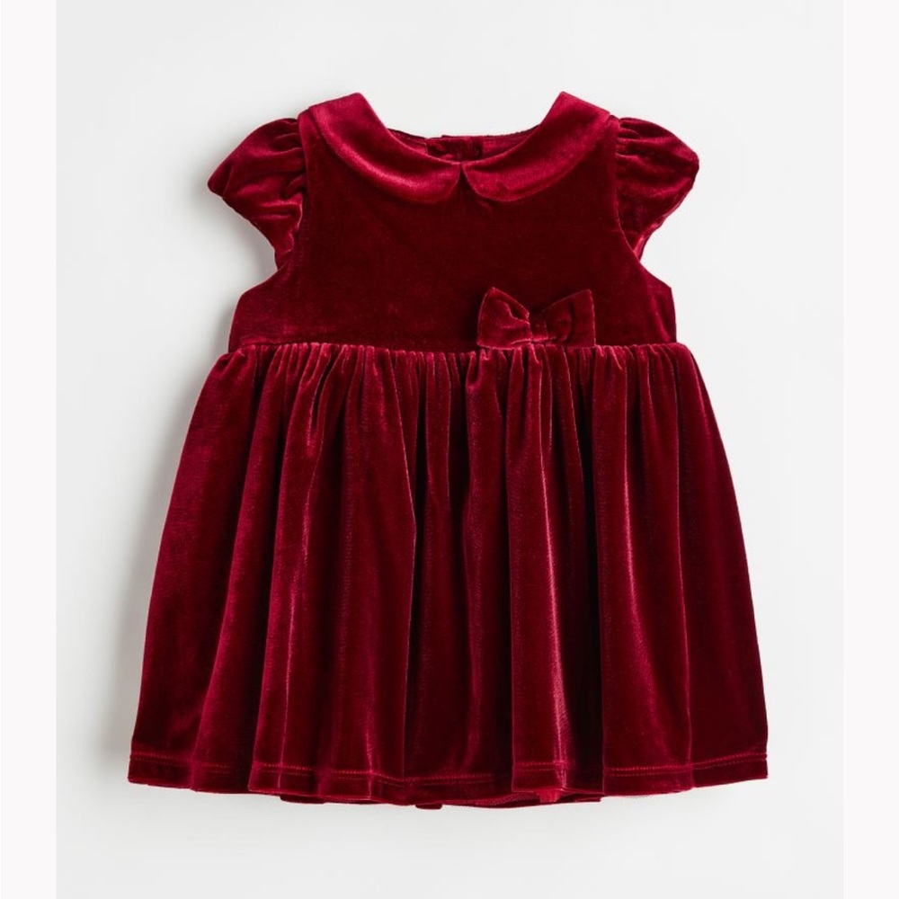 Baby girl velvet holiday dress